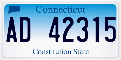 CT license plate AD42315