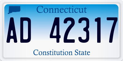 CT license plate AD42317