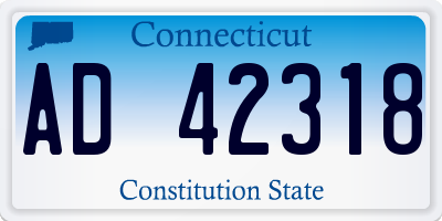 CT license plate AD42318