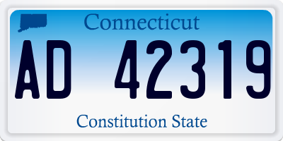 CT license plate AD42319