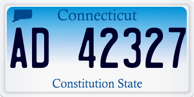 CT license plate AD42327