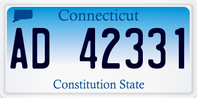 CT license plate AD42331