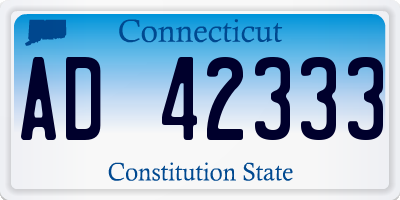 CT license plate AD42333