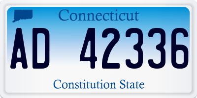 CT license plate AD42336