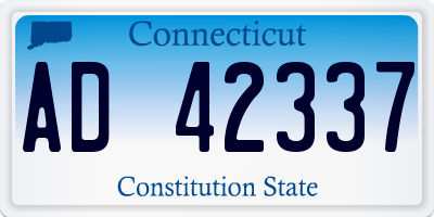 CT license plate AD42337