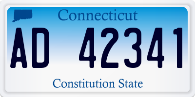 CT license plate AD42341