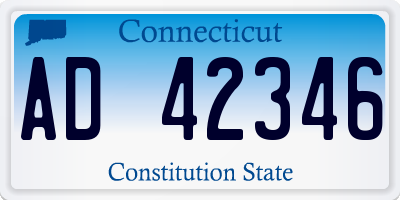 CT license plate AD42346