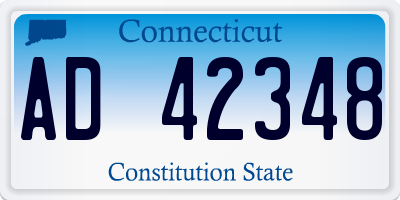 CT license plate AD42348