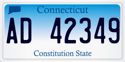 CT license plate AD42349