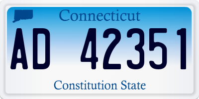 CT license plate AD42351