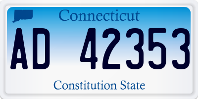 CT license plate AD42353