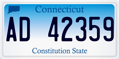 CT license plate AD42359
