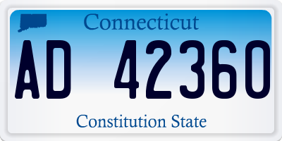 CT license plate AD42360