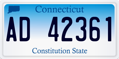 CT license plate AD42361