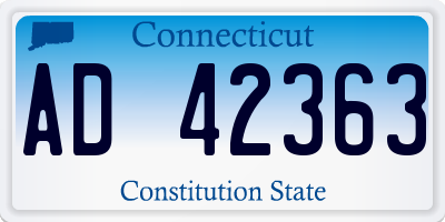 CT license plate AD42363