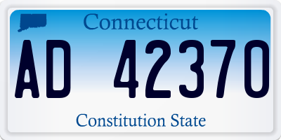CT license plate AD42370