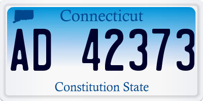 CT license plate AD42373