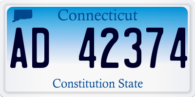 CT license plate AD42374