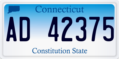 CT license plate AD42375