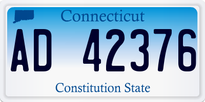 CT license plate AD42376