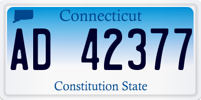 CT license plate AD42377