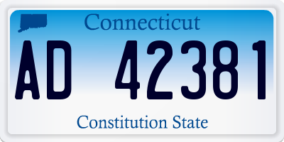 CT license plate AD42381