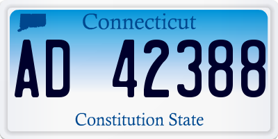 CT license plate AD42388