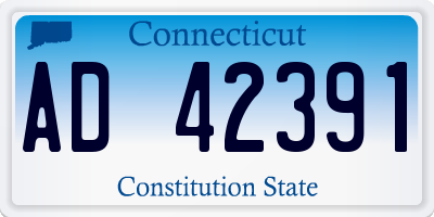 CT license plate AD42391