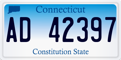 CT license plate AD42397