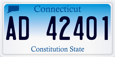 CT license plate AD42401