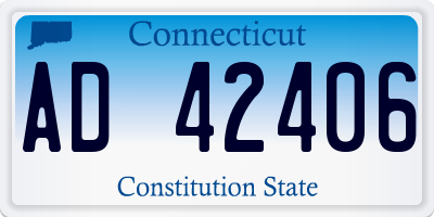 CT license plate AD42406