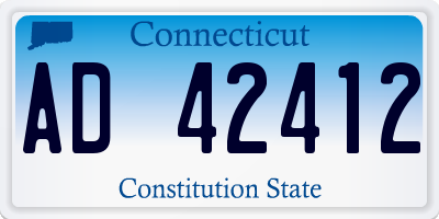 CT license plate AD42412
