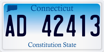 CT license plate AD42413