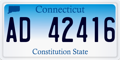CT license plate AD42416