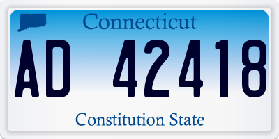 CT license plate AD42418