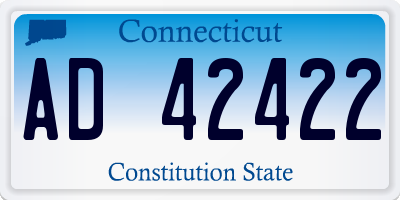 CT license plate AD42422