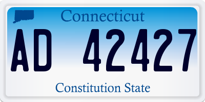 CT license plate AD42427
