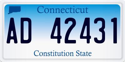 CT license plate AD42431