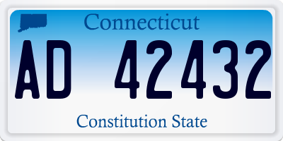 CT license plate AD42432