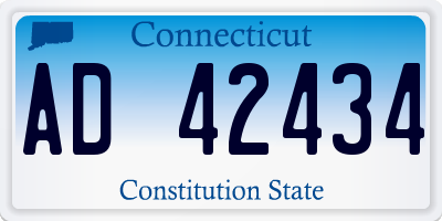 CT license plate AD42434