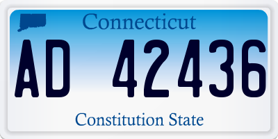 CT license plate AD42436