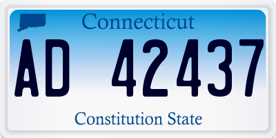 CT license plate AD42437