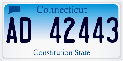 CT license plate AD42443