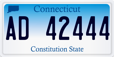 CT license plate AD42444
