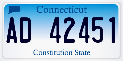 CT license plate AD42451