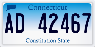 CT license plate AD42467