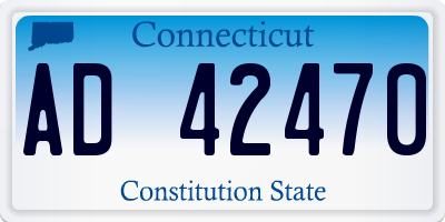 CT license plate AD42470