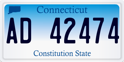 CT license plate AD42474
