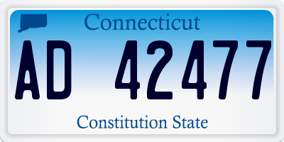 CT license plate AD42477