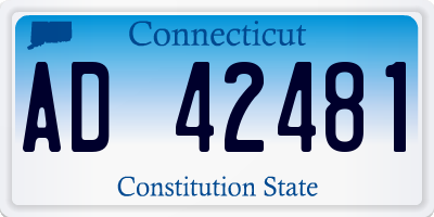 CT license plate AD42481